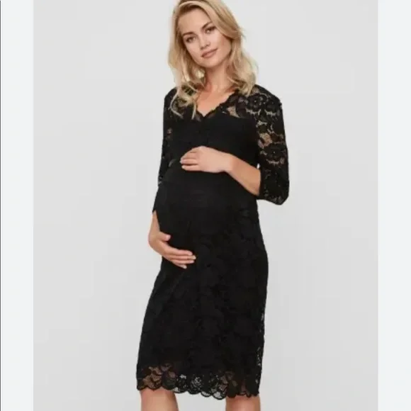 knee length dresses for ladies Black Lace Mini Dress main image 0